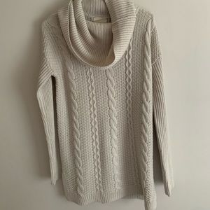 Turtle Neck Cable Knit Sweater Dress